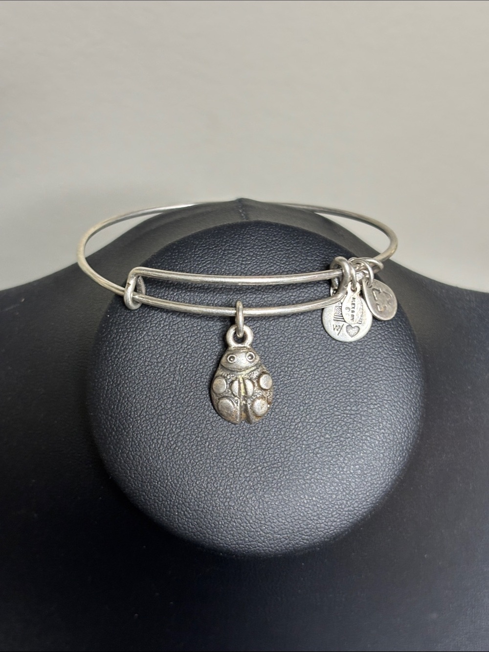 Alex & Ani Silver Ladybug Charm Bangle Bracelet - Women Jewelry